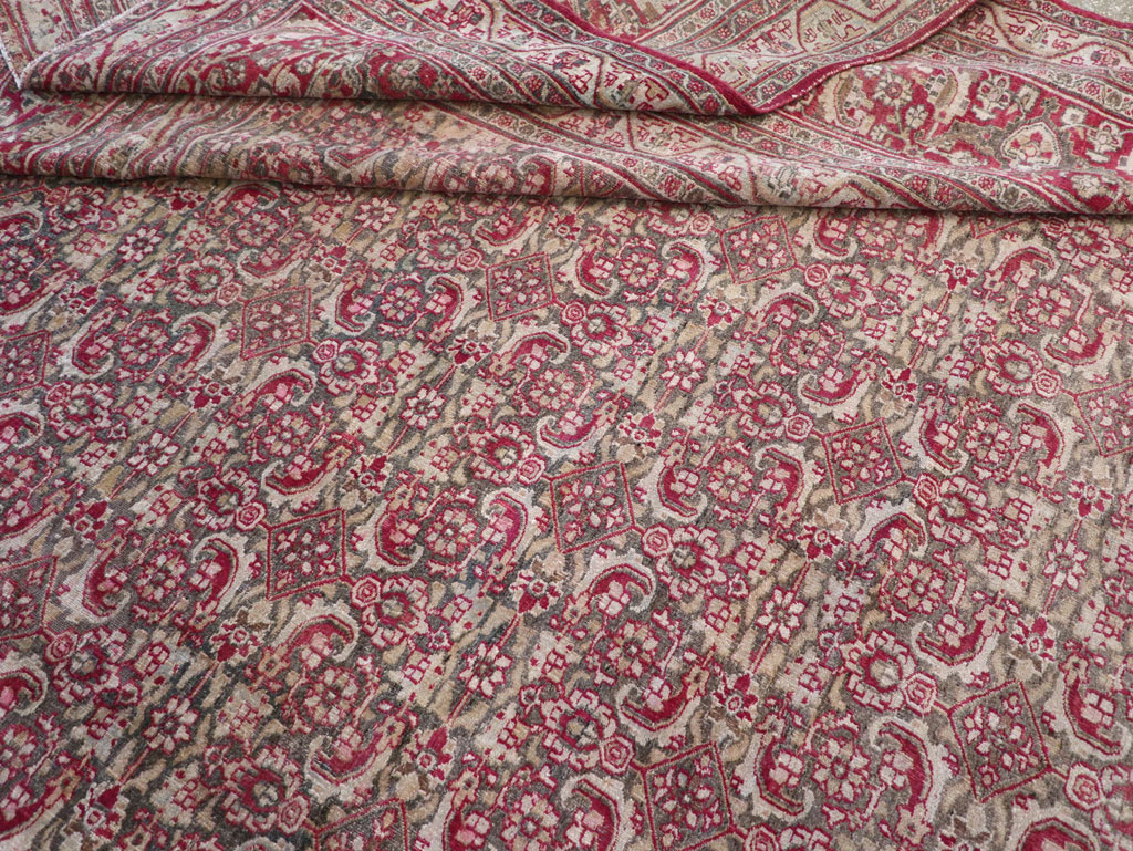 Antique Persian Mashad Long and Narrow Gallery Carpet, No.23767 - Gss