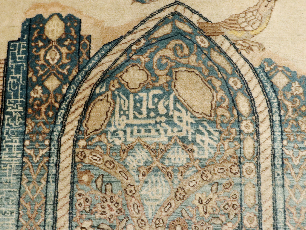 Vintage Persian Tabriz Pictorial Rug, No.23768 - Gss