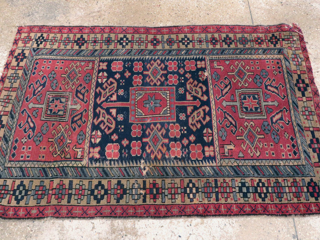 Vintage Turkish Anatolian Distressed Rug, No.23788 - Gss