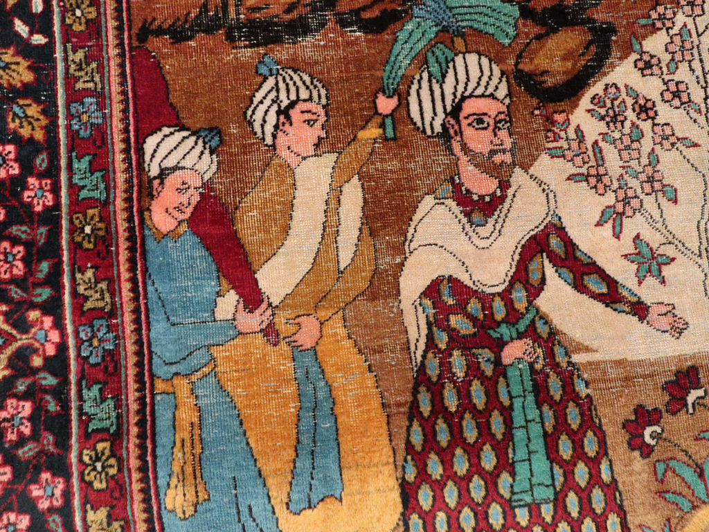 Vintage Indian Lahore Pictorial Rug, No.23797 - Gss