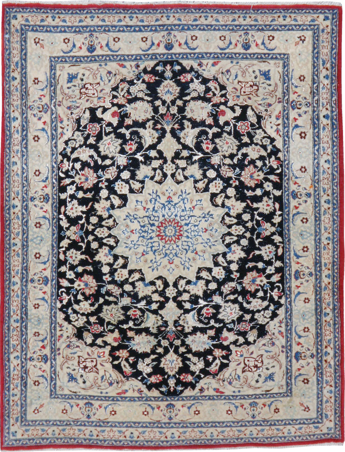 Vintage Persian Nain Rug, No.23799 - Gss