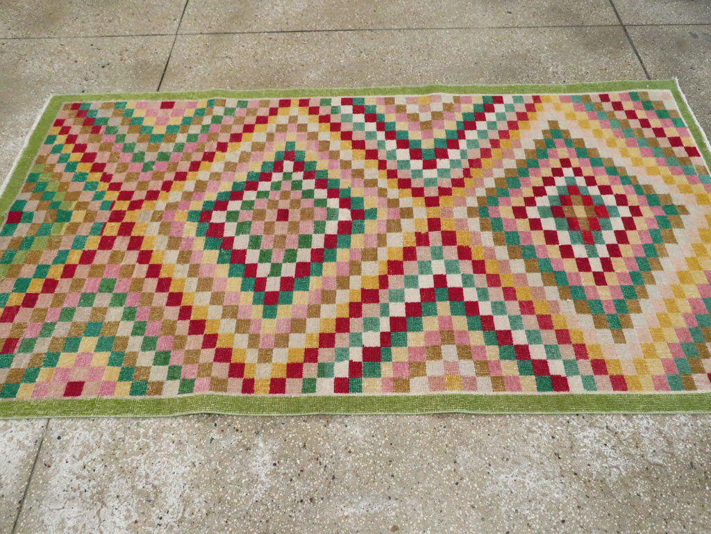 Vintage Anatolian Deco Rug, No.23829 - Gss