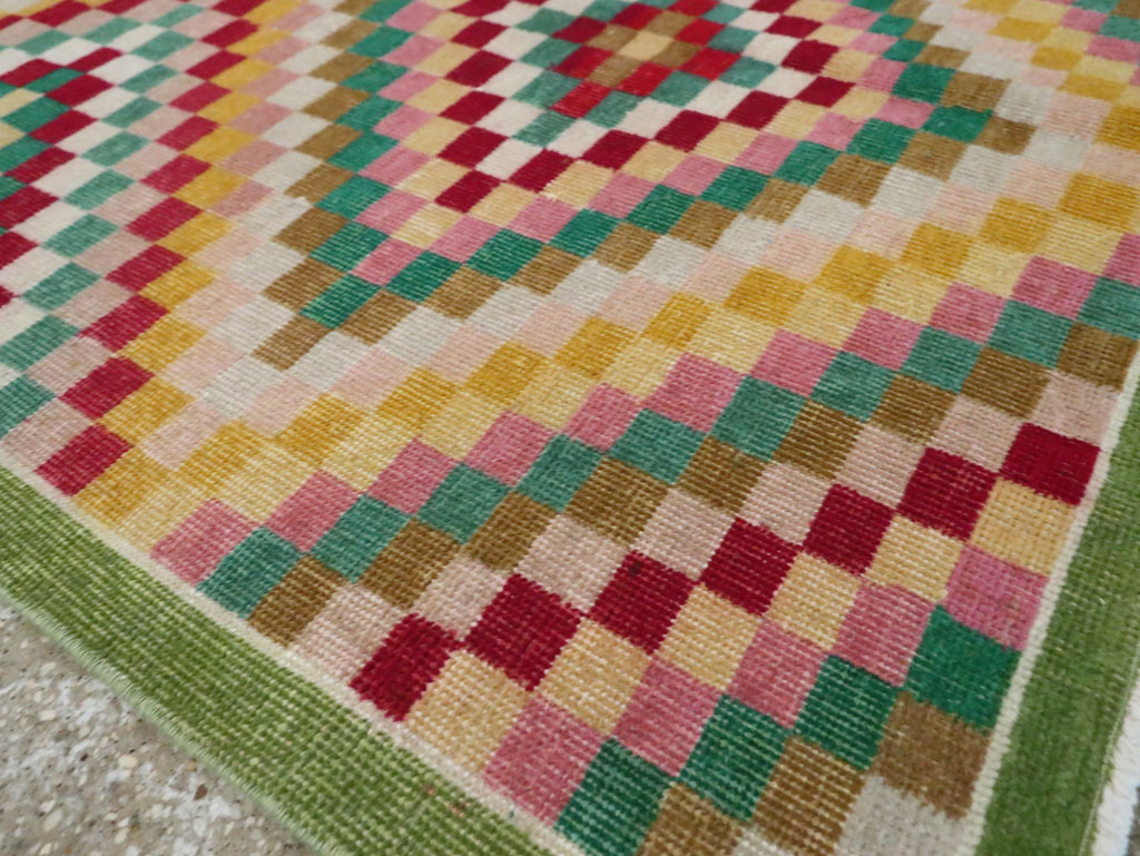 Vintage Anatolian Deco Rug, No.23829 - Gss