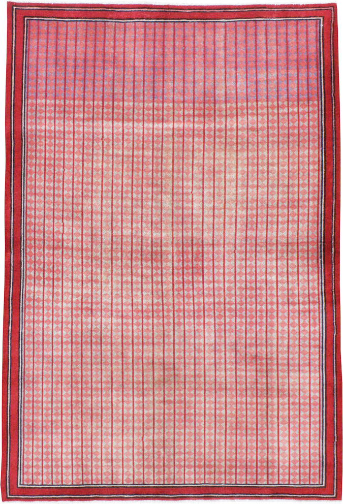 Vintage Persian Kashan Modernist Rug, No.23889 - Gss