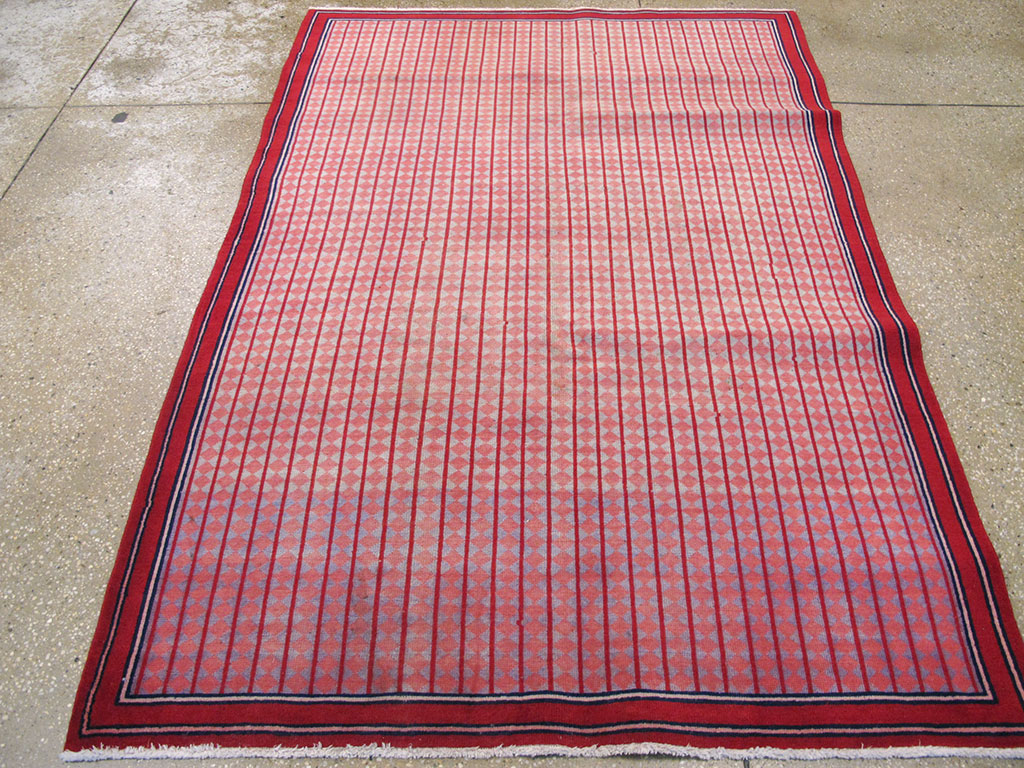 Vintage Persian Kashan Modernist Rug, No.23889 - Gss