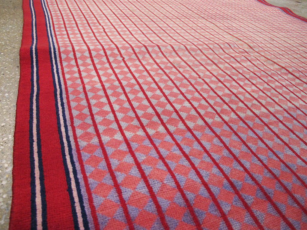 Vintage Persian Kashan Modernist Rug, No.23889 - Gss