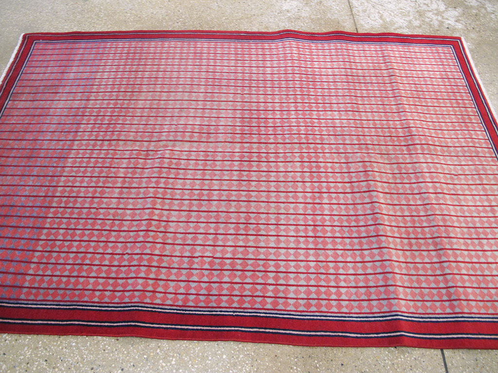 Vintage Persian Kashan Modernist Rug, No.23889 - Gss