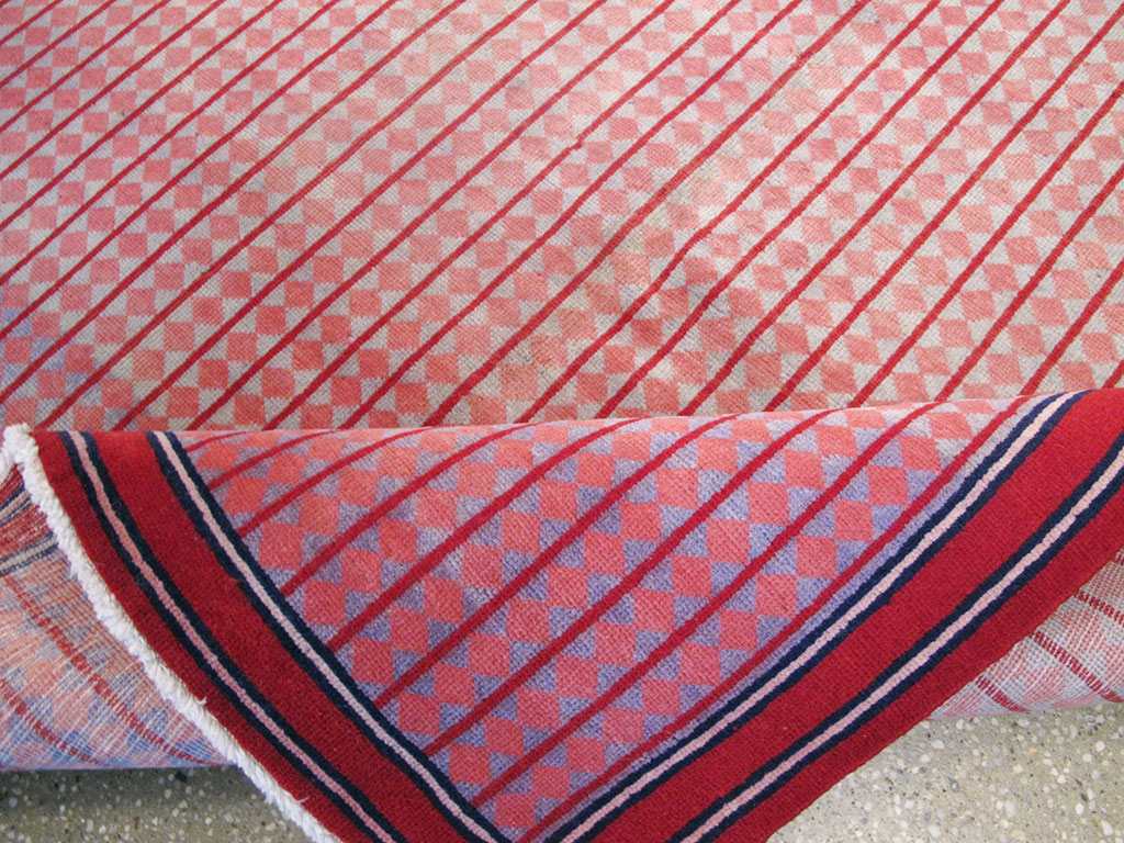 Vintage Persian Kashan Modernist Rug, No.23889 - Gss