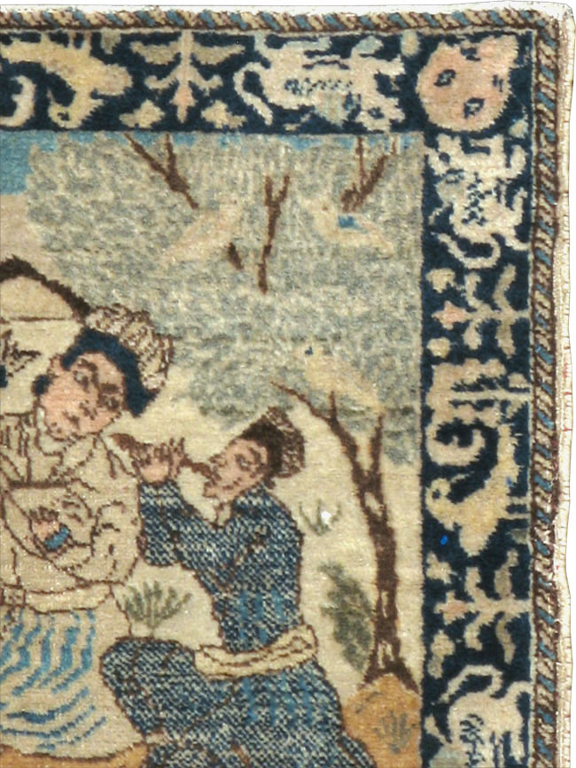 Vintage Persian Tabriz Pictorial Rug (Pair: 1 of 2), No.23892 - Gss