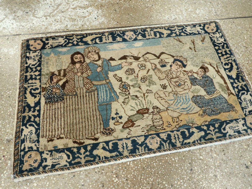 Vintage Persian Tabriz Pictorial Rug (Pair: 1 of 2), No.23892 - Gss