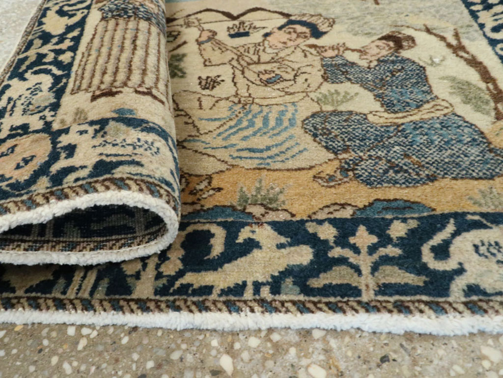 Vintage Persian Tabriz Pictorial Rug (Pair: 1 of 2), No.23892 - Gss