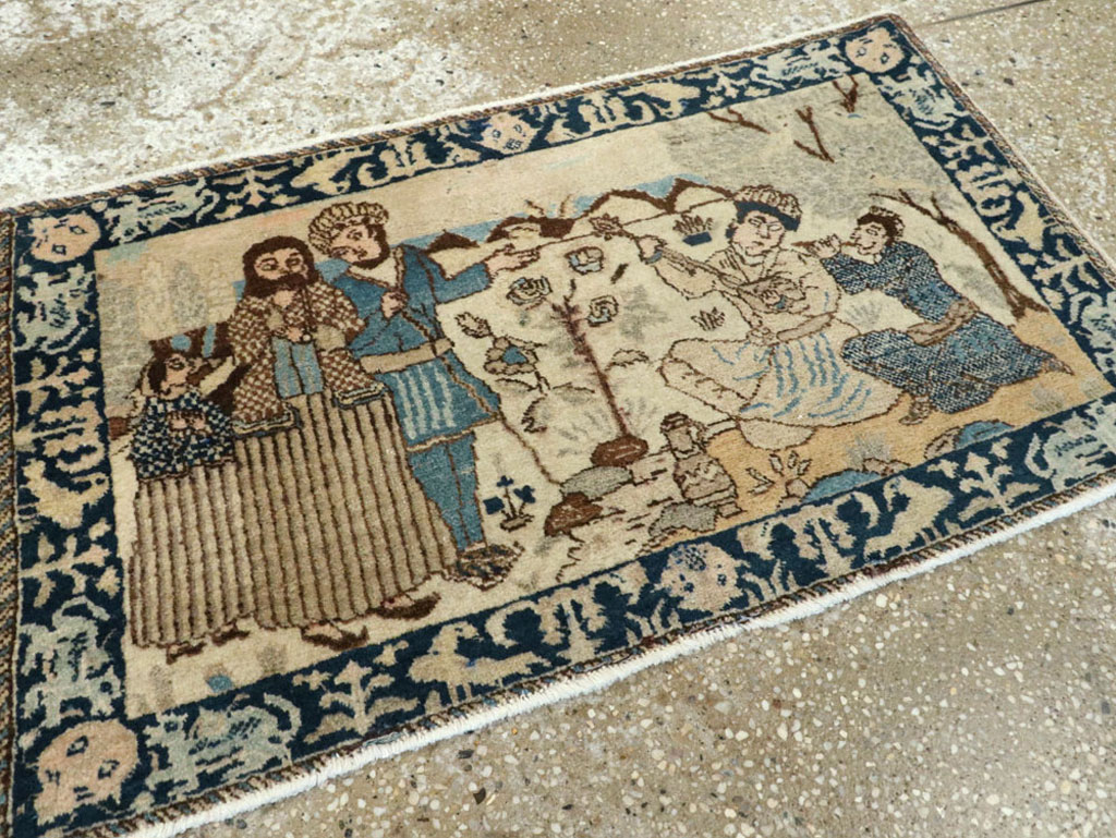 Vintage Persian Tabriz Pictorial Rug (Pair: 2 of 2), No.23893 - Gss