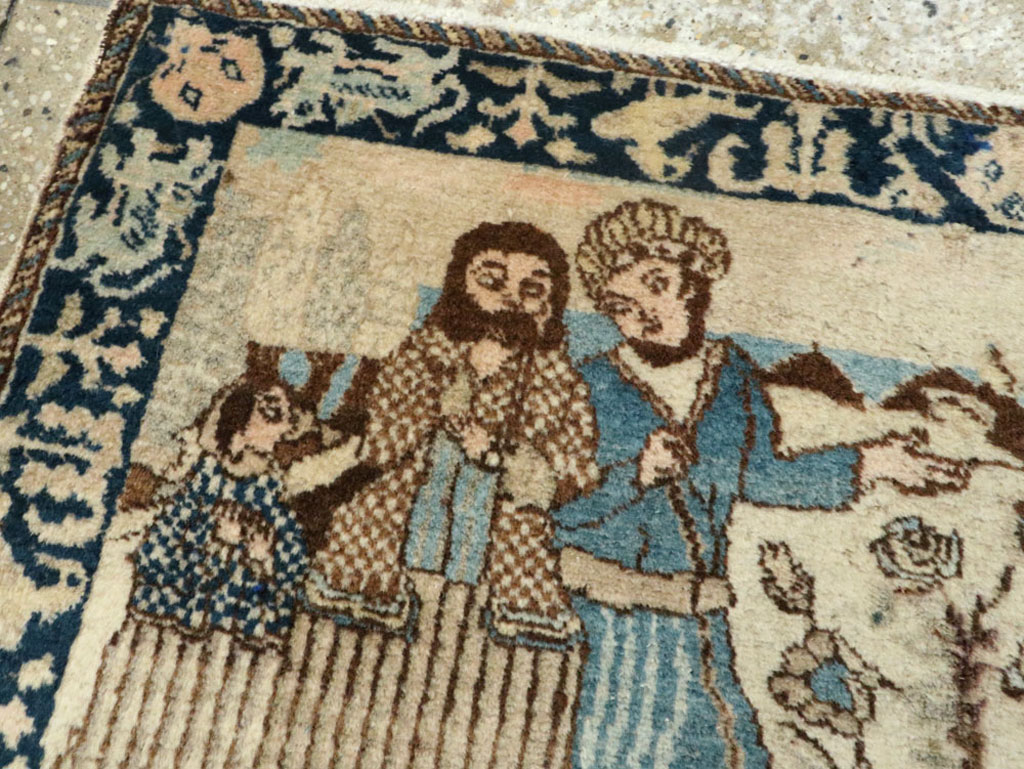 Vintage Persian Tabriz Pictorial Rug (Pair: 2 of 2), No.23893 - Gss