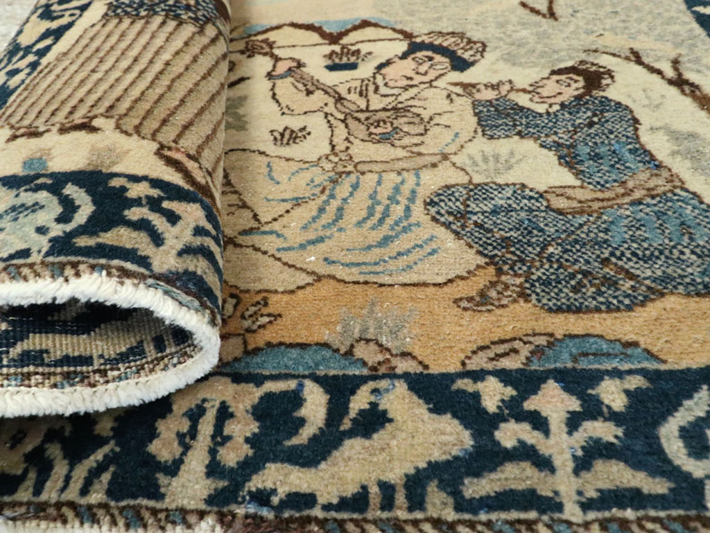 Vintage Persian Tabriz Pictorial Rug (Pair: 2 of 2), No.23893 - Gss