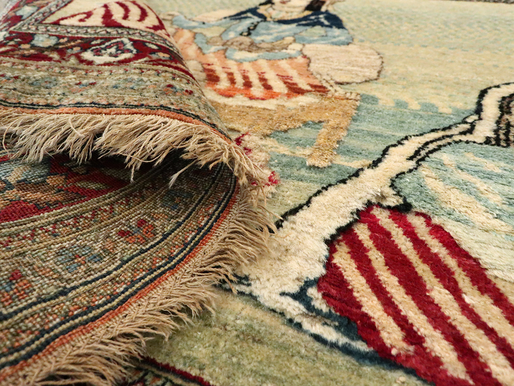 Vintage Persian Tabriz Pictorial Rug, No.23896 - Gss