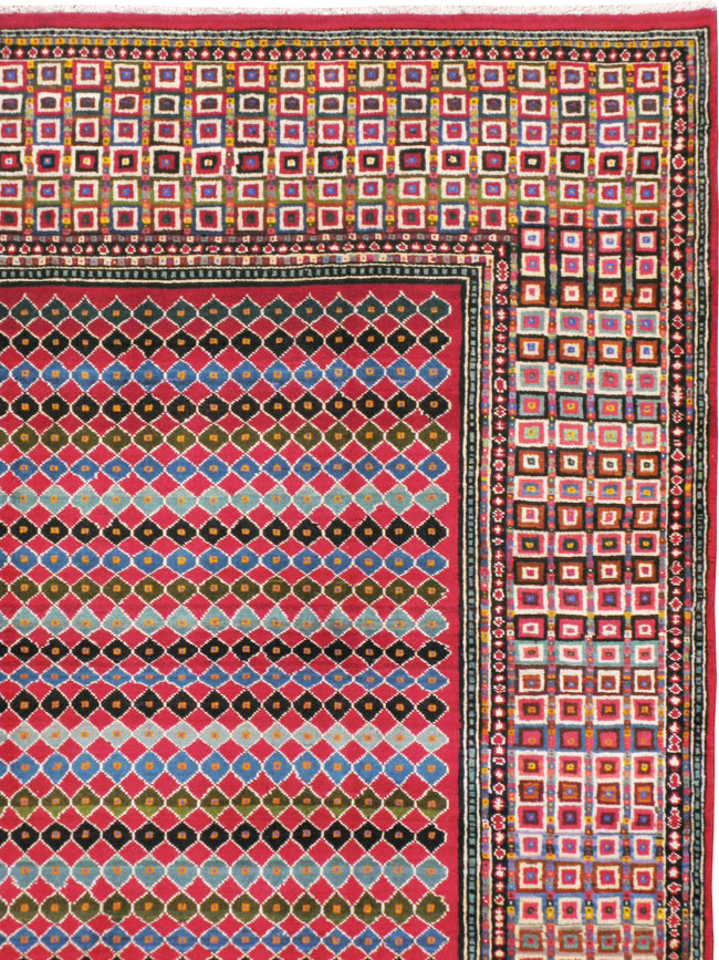 Vintage Persian Mashad Modernist Carpet, No.23914 - Gss