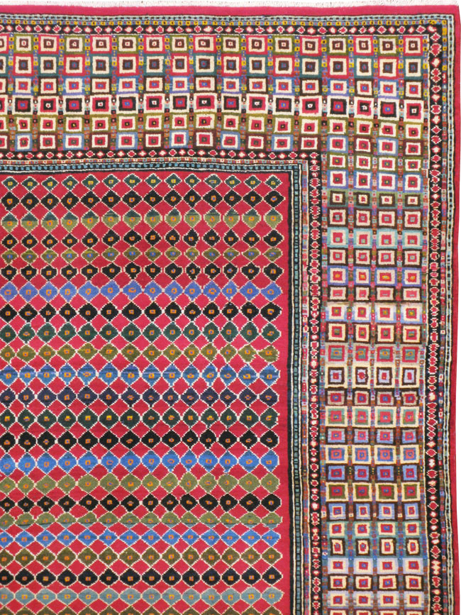 Vintage Persian Mashad Modernist Carpet, No.23914 - Gss
