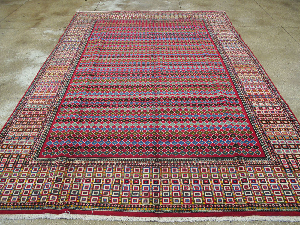 Vintage Persian Mashad Modernist Carpet, No.23914 - Gss