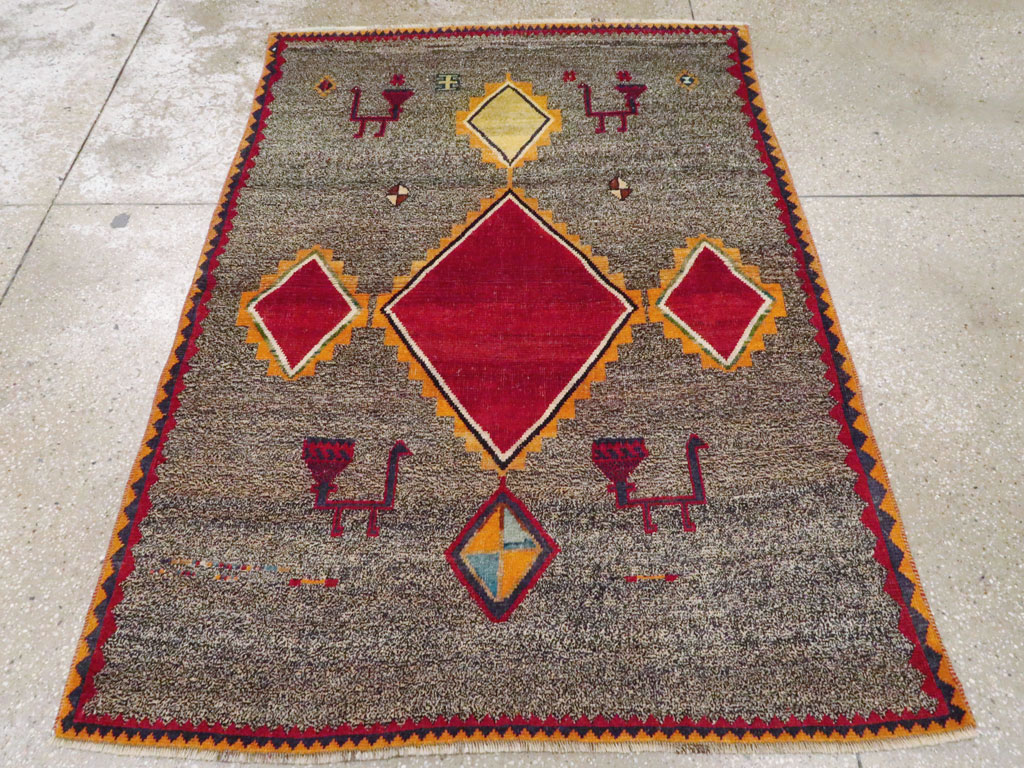 Vintage Persian Gabbeh Rug, No.23928 - Gss
