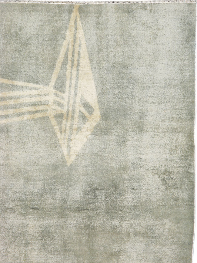 Vintage Persian Mashad Modernist Rug, No.23966 - Gss