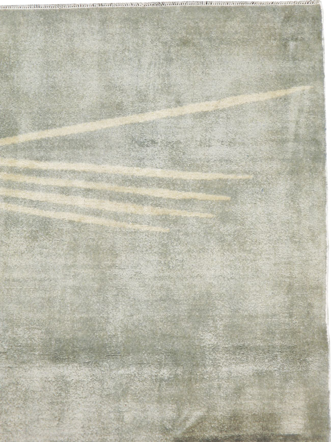 Vintage Persian Mashad Modernist Rug, No.23966 - Gss