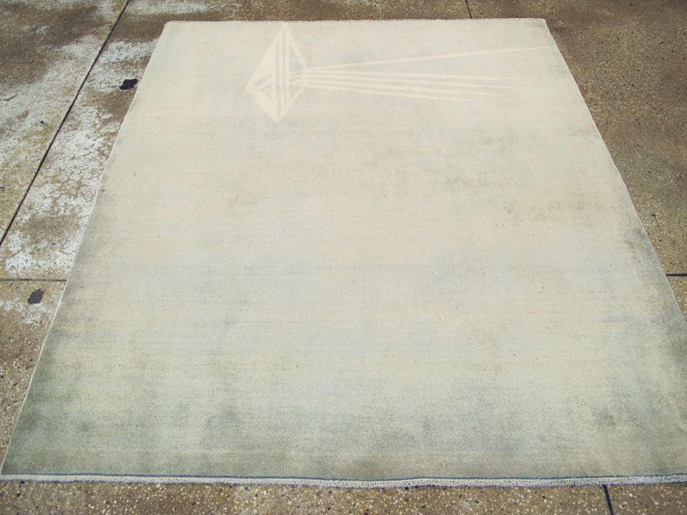 Vintage Persian Mashad Modernist Rug, No.23966 - Gss