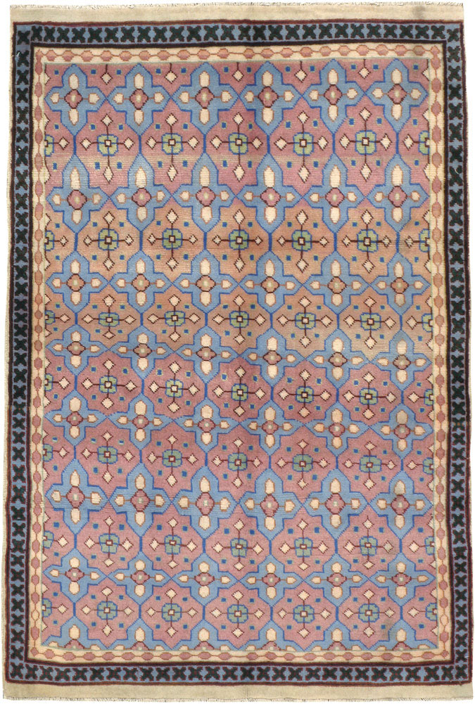 Vintage Persian Kashan Modernist Rug, No.23972 - Gss