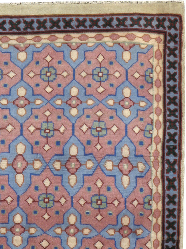 Vintage Persian Kashan Modernist Rug, No.23972 - Gss