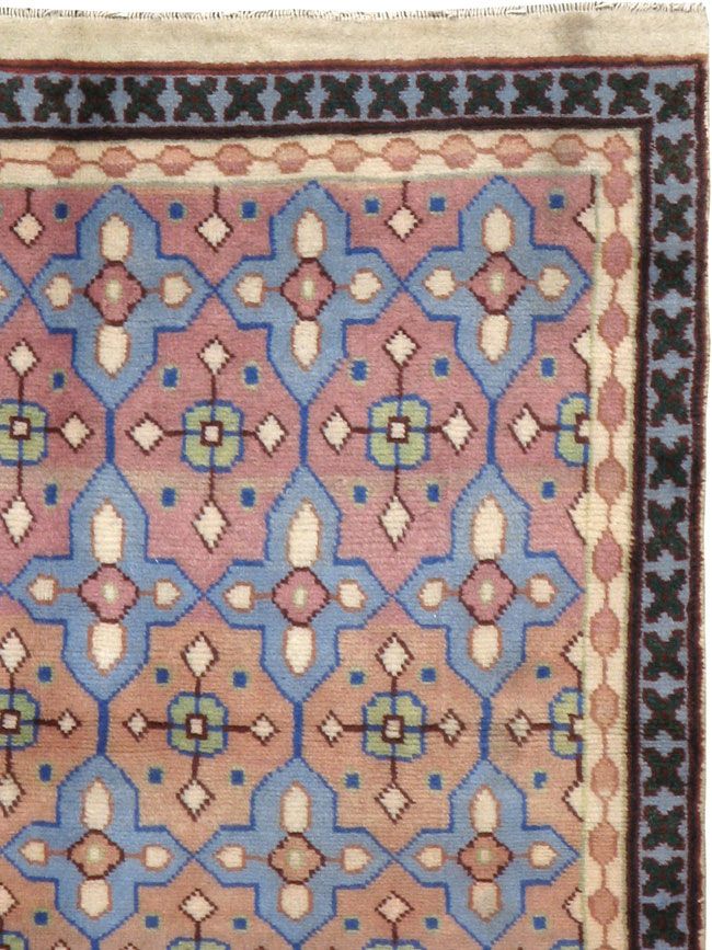 Vintage Persian Kashan Modernist Rug, No.23972 - Gss