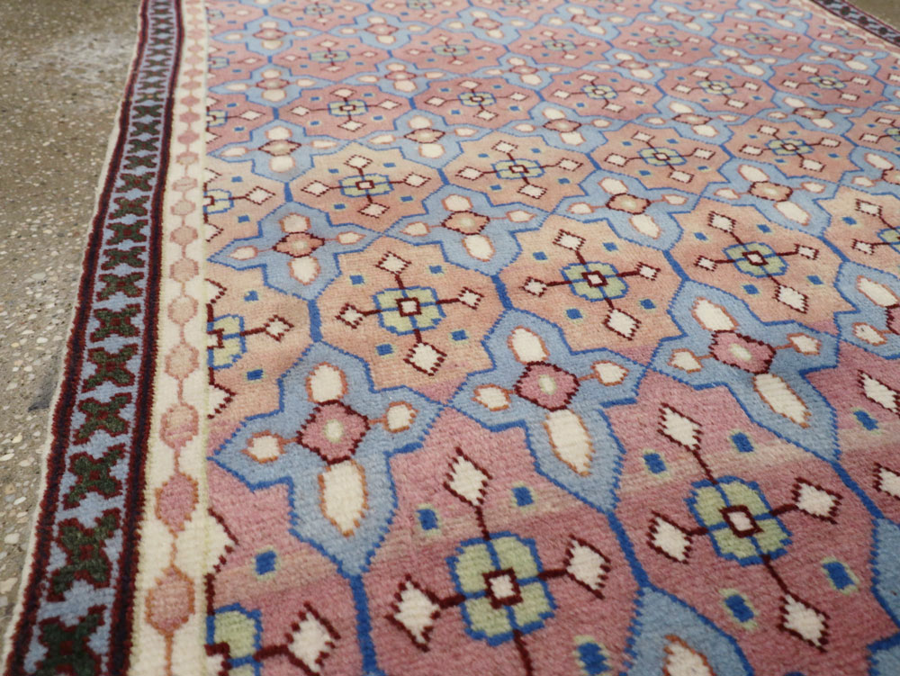 Vintage Persian Kashan Modernist Rug, No.23972 - Gss