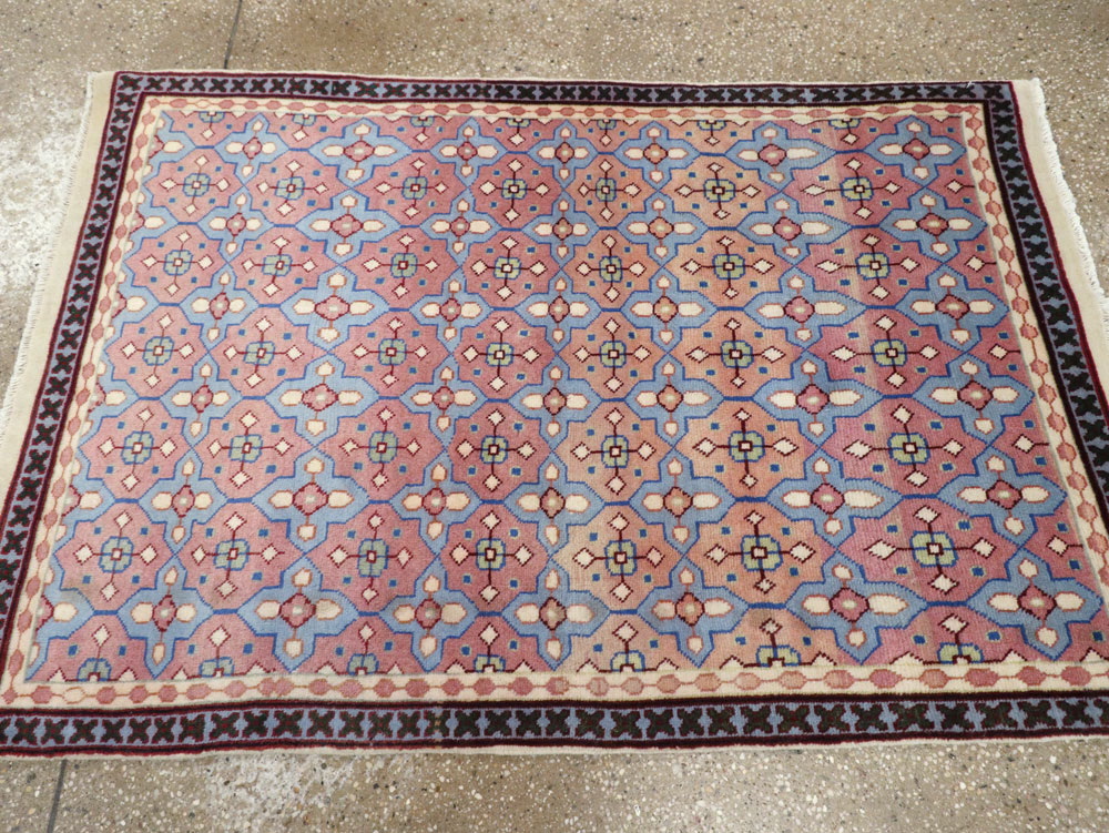 Vintage Persian Kashan Modernist Rug, No.23972 - Gss