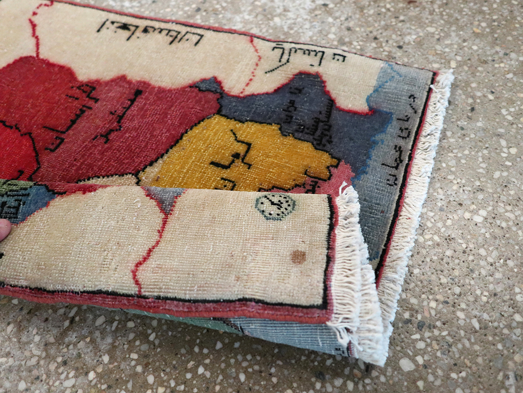 Antique Persian Tabriz Pictorial Map Rug, No.23973 - Gss