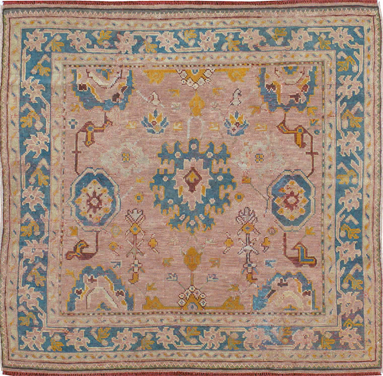 Antique Turkish Oushak Square Rug, No.23998 - Gss
