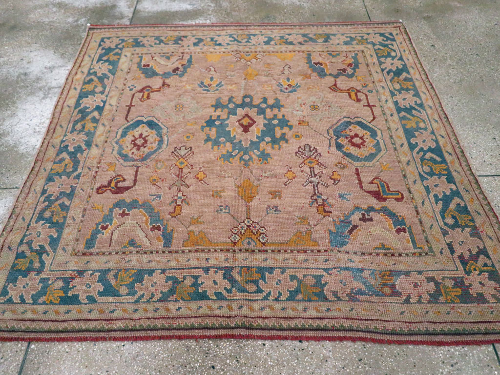 Antique Turkish Oushak Square Rug, No.23998 - Gss
