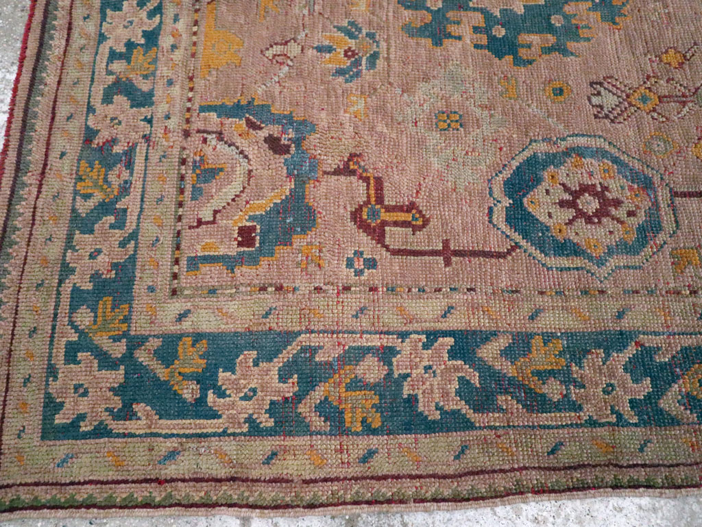 Antique Turkish Oushak Square Rug, No.23998 - Gss