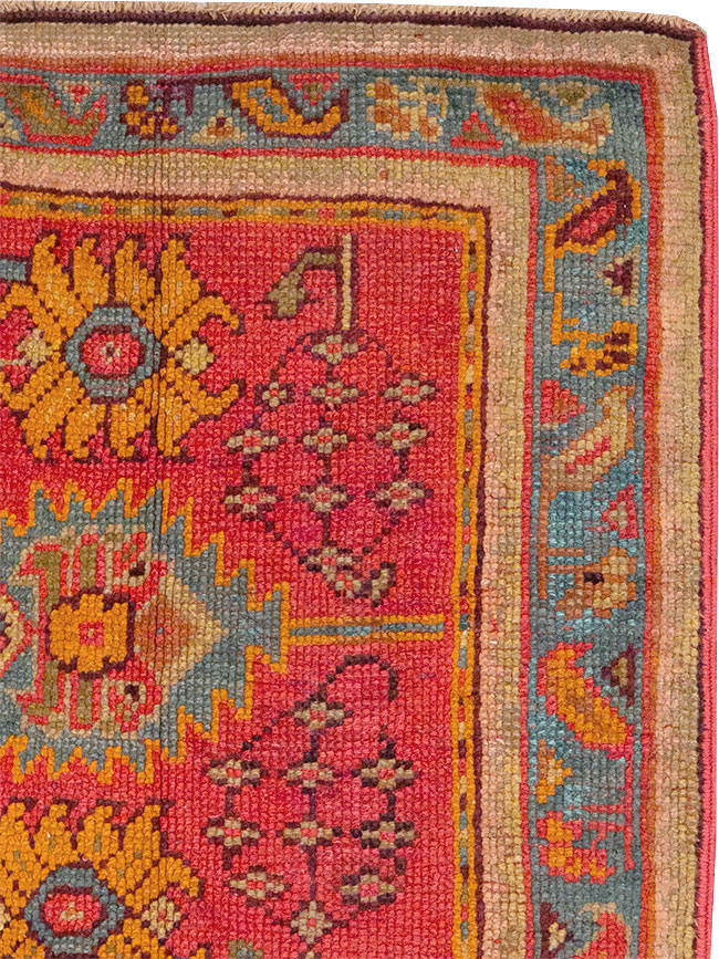 Antique Turkish Oushak Square Throw Rug, No.23999 - Gss