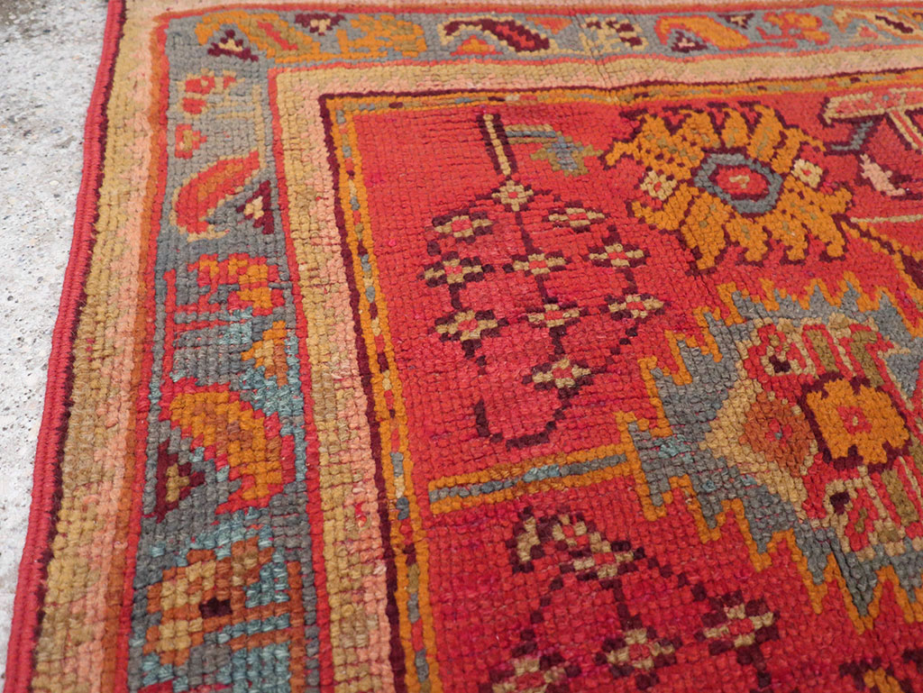 Antique Turkish Oushak Square Throw Rug, No.23999 - Gss