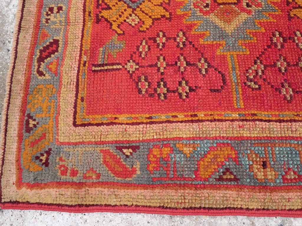Antique Turkish Oushak Square Throw Rug, No.23999 - Gss