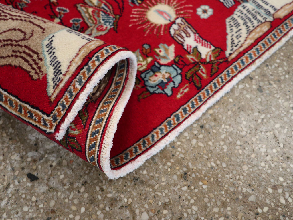 Vintage Persian Tabriz Pictorial Rug, No.24011 - Gss