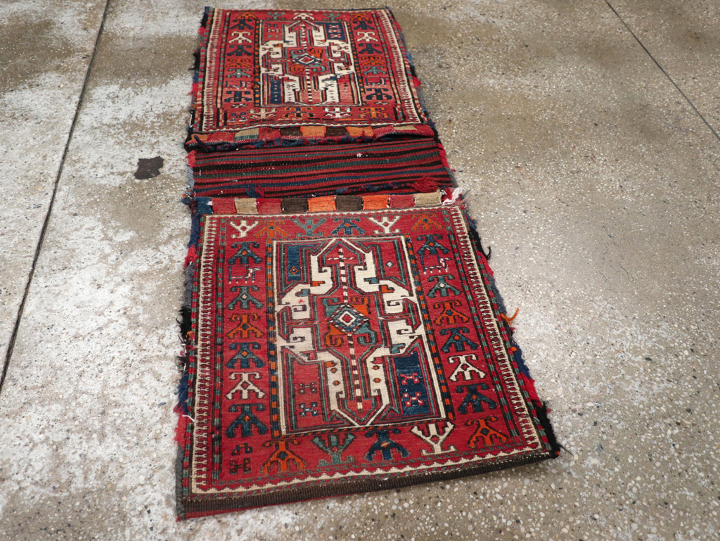 Vintage Persian Shahsavan Soumak Saddlebag (Khorjin), No.24012 - Gss