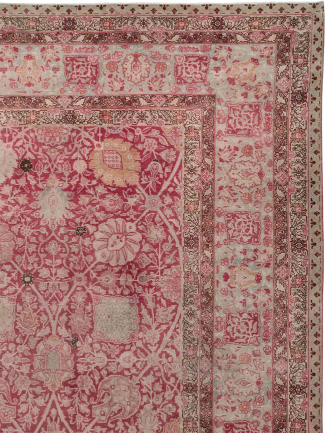 Antique Persian Tabriz Large Room Size Carpet, No.24018 - Gss