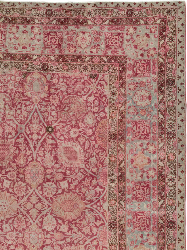 Antique Persian Tabriz Large Room Size Carpet, No.24018 - Gss