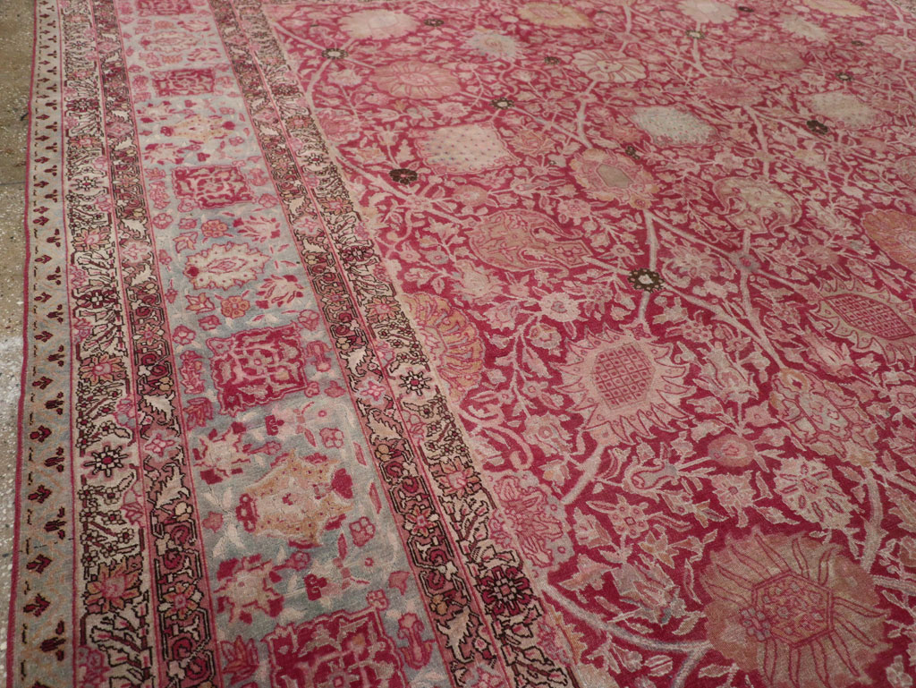 Antique Persian Tabriz Large Room Size Carpet, No.24018 - Gss