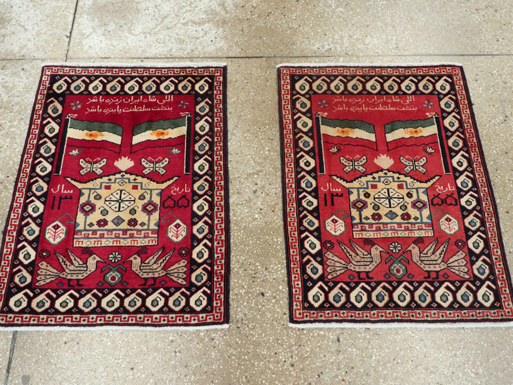 Vintage Persian Tabriz Pictorial Rug (Pair: 2 of 2), No.24029 - Gss