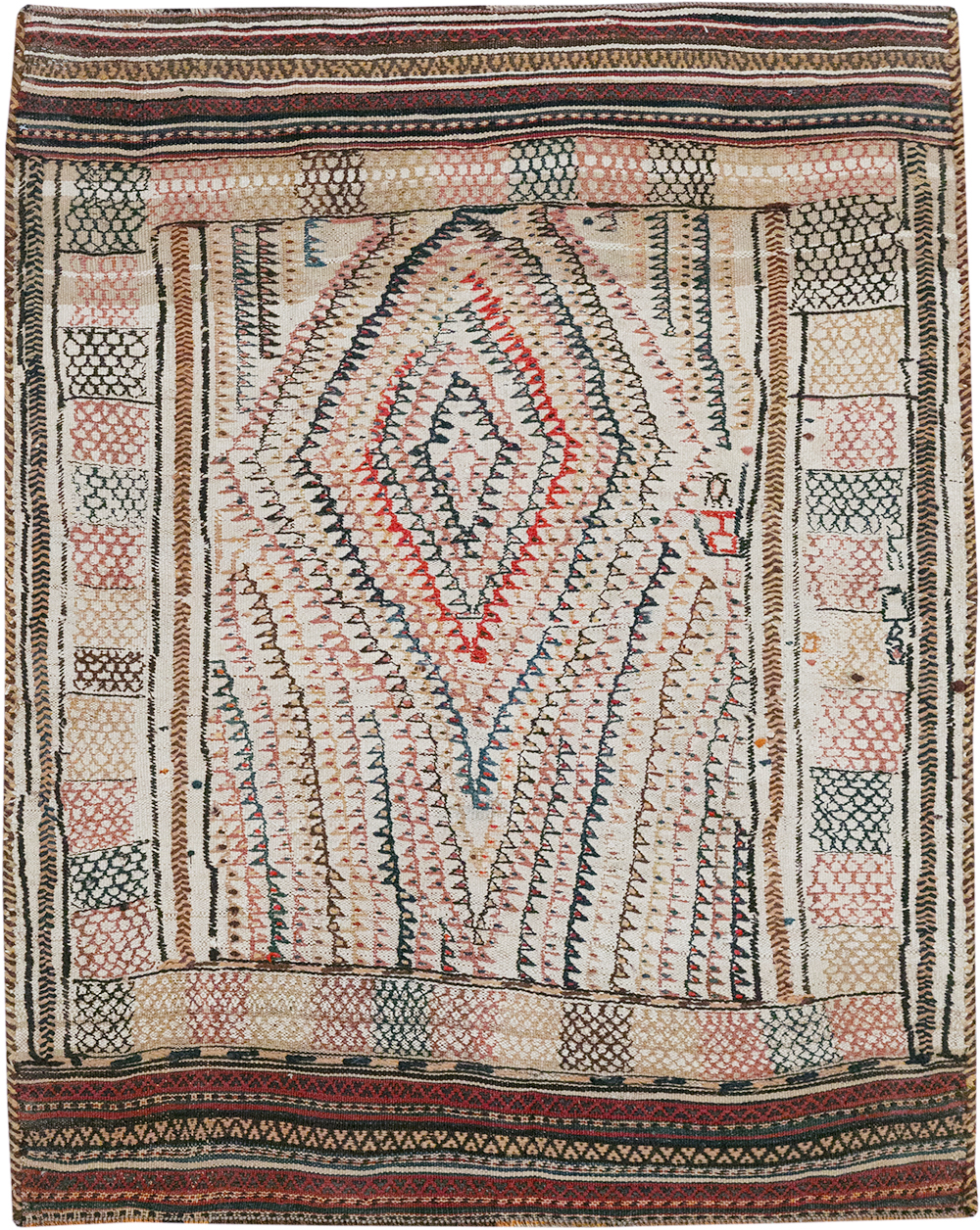 Vintage Persian Flatweave Kilim Throw Rug, No.24045 - Gss