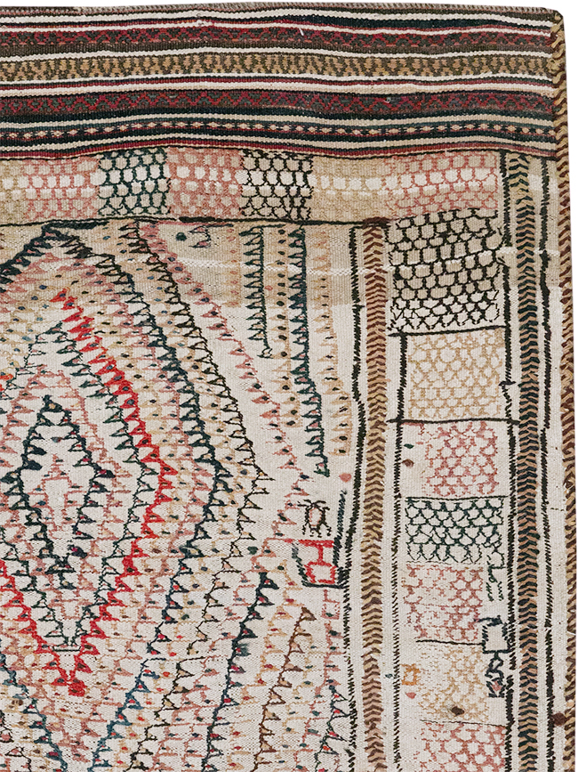 Vintage Persian Flatweave Kilim Throw Rug, No.24045 - Gss