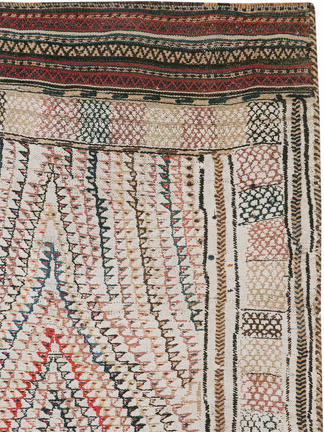 Vintage Persian Flatweave Kilim Throw Rug, No.24045 - Gss