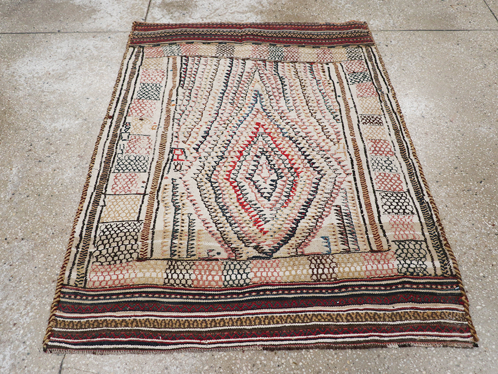 Vintage Persian Flatweave Kilim Throw Rug, No.24045 - Gss