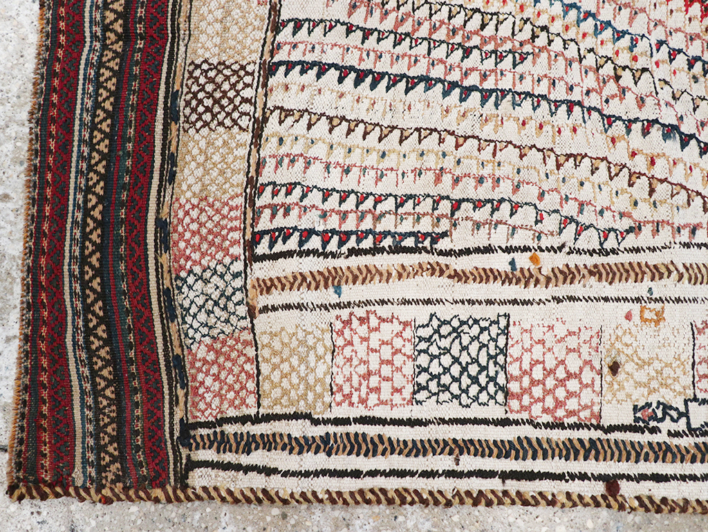 Vintage Persian Flatweave Kilim Throw Rug, No.24045 - Gss
