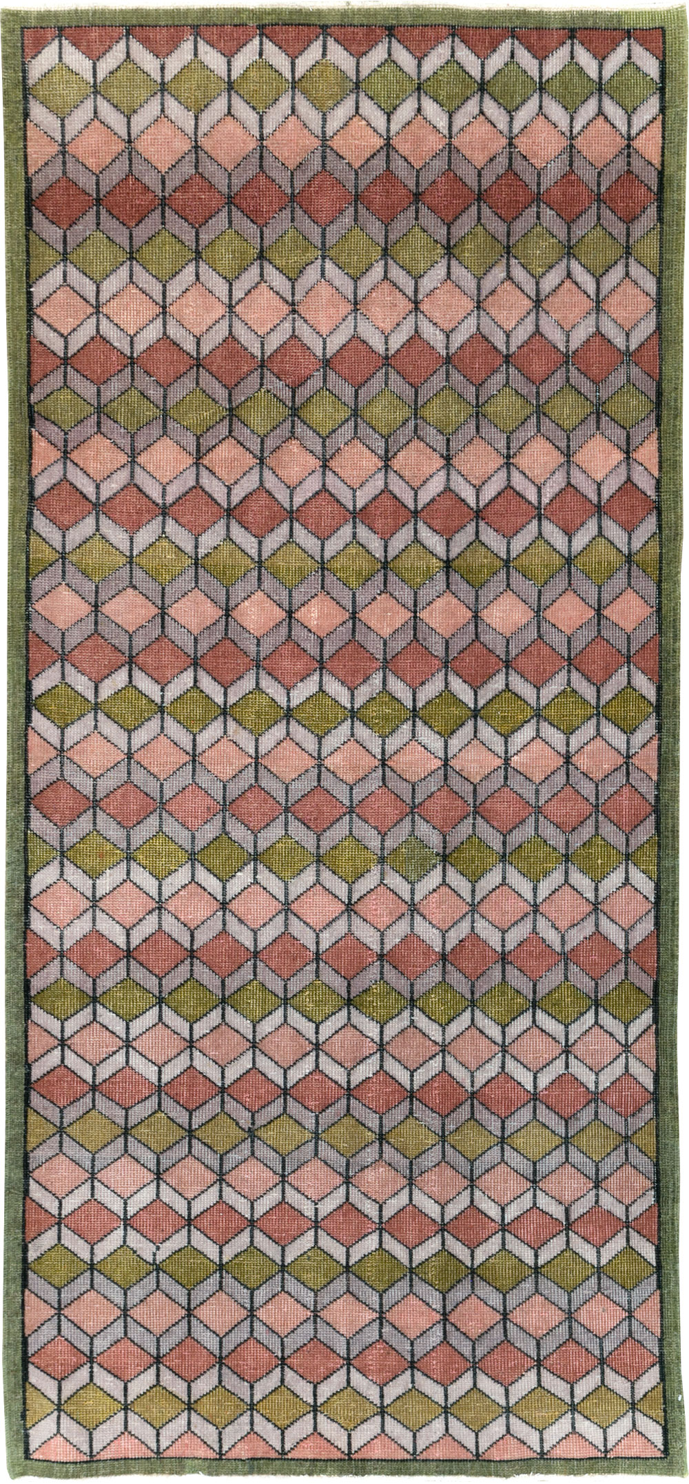 Vintage Anatolian Deco Rug, No.24065 - Gss
